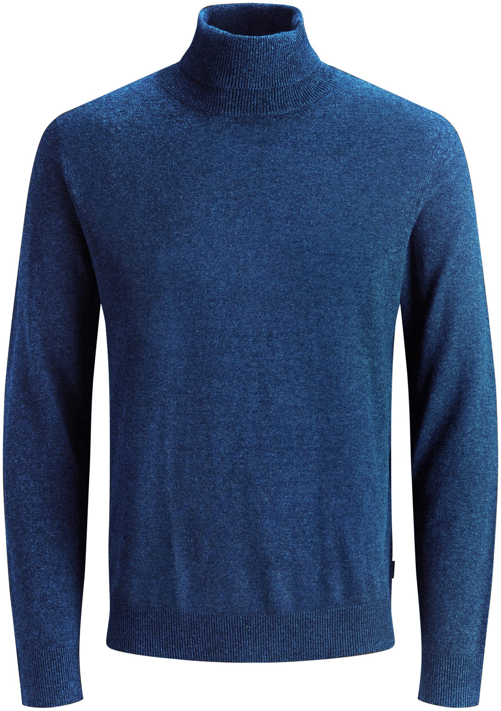 Jack & Jones Men's Knitted Jumper, Polo Neck, Blue (insignia blue/twisted with black)., XL
