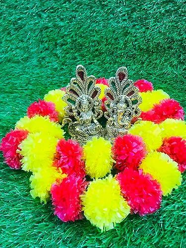 Miniatura 4 de Guirnalda de caléndula artificial de 5 pies para fiesta de boda india/americana, guirnalda de imitación de boda, decoración de Diwali, decoración de