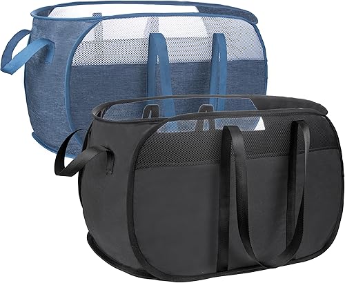 Miniatura 15 de Cesta de lavandería emergente, con asas duraderas, cesta de lavandería plegable, fácil de abrir y plegar para dormitorio universitario, habitación