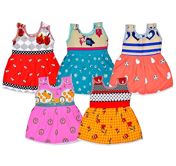 Sathiyas Baby Girls Dress (Pack of 5)