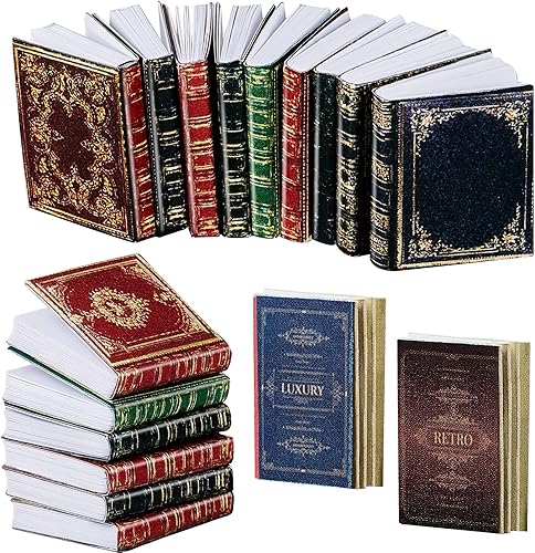 Miniatura 8 de 24 piezas de miniaturas a escala 112, libros de casa de muñecas, libros de miniatura, libros de casa de muñecas, mini libros, accesorios de