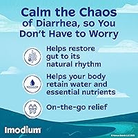 Vista 2 de Imodium Cápsulas blandas para aliviar la diarrea A-D con loperamida HCl, medicamento antidiarreico para ayudar a controlar los síntomas