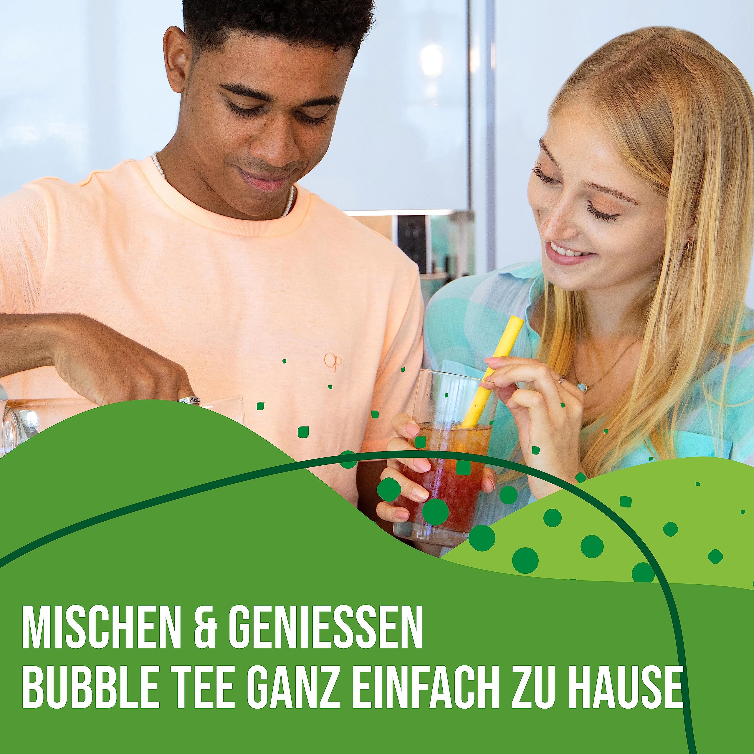 INSPIRE FOOD Bubble Tea Perlen Set Erdbeere Grüner Apfel Pfirsich | 3x450g | Erdbeere, Gr. Apfel, Pfirsich | Tapioka Fruchtperlen und Boba Perlen - 100% vegan und glutenfrei, ohne künstliche Farbstoff