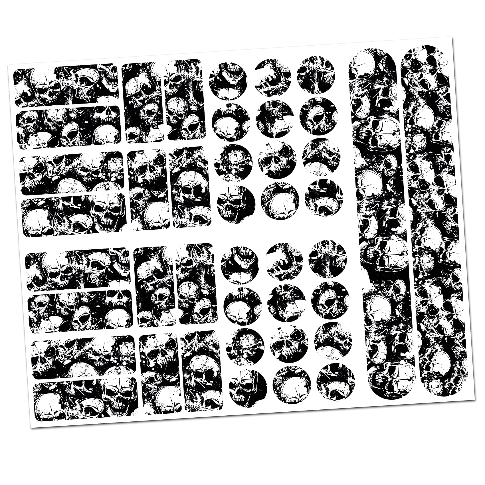 Finest Folia 34 Teiliges Fahrrad Rahmen Schutzfolie Folie Aufkleber Schutz MTB BMX Kette Lackschutzfolie R159 R160 (21 Skulls)