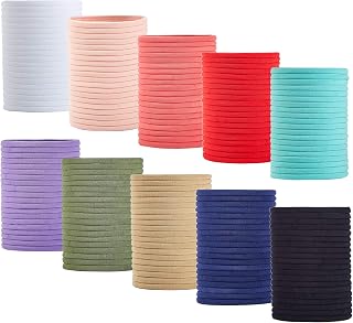 inSowni 200 Pack Bulk Wholesale Super Soft Stretchy DIY Nylon Headbands Hair Bands for Baby Girls One Size Fits All