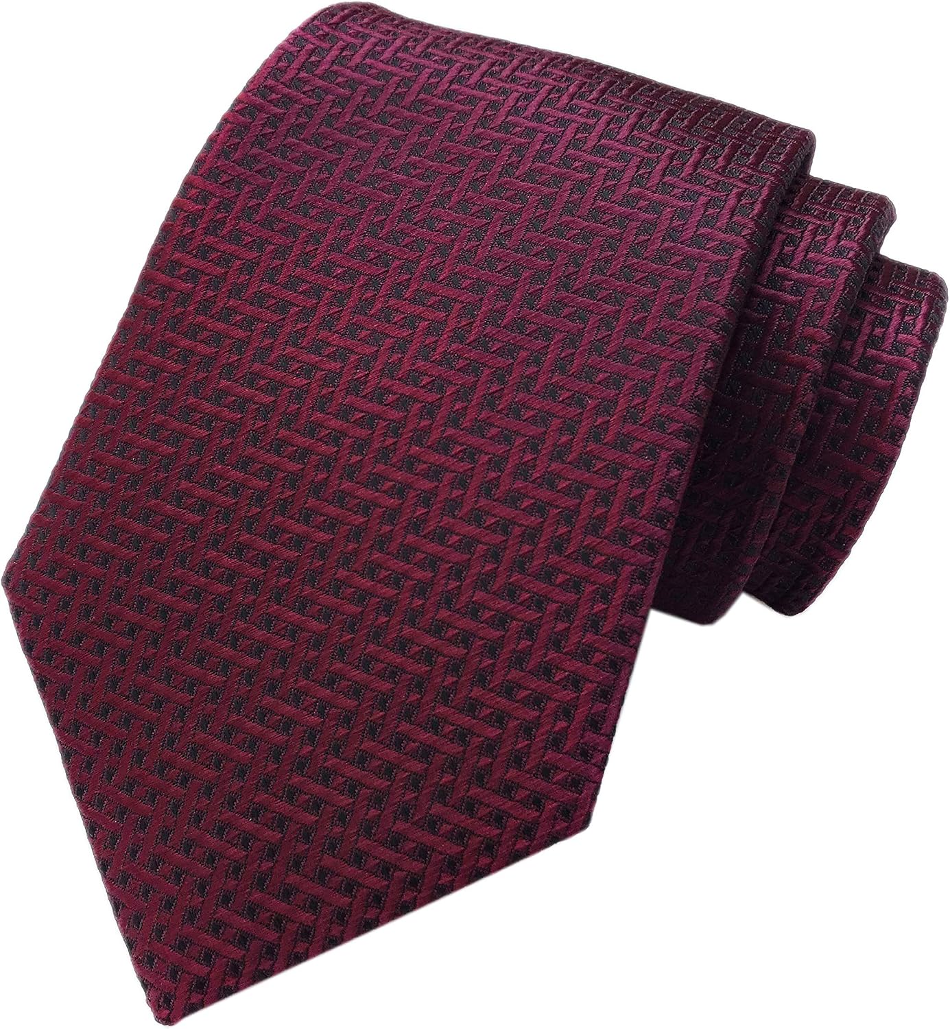 Secdtie Men's Large Striped Jacquard Woven Silk Tie Formal Business Necktie