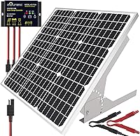 Vista 9 de Kit de panel solar de 30 W de 12 V, cargador de panel solar monocristalino fuera de la red con controlador impermeable inteligente + soporte