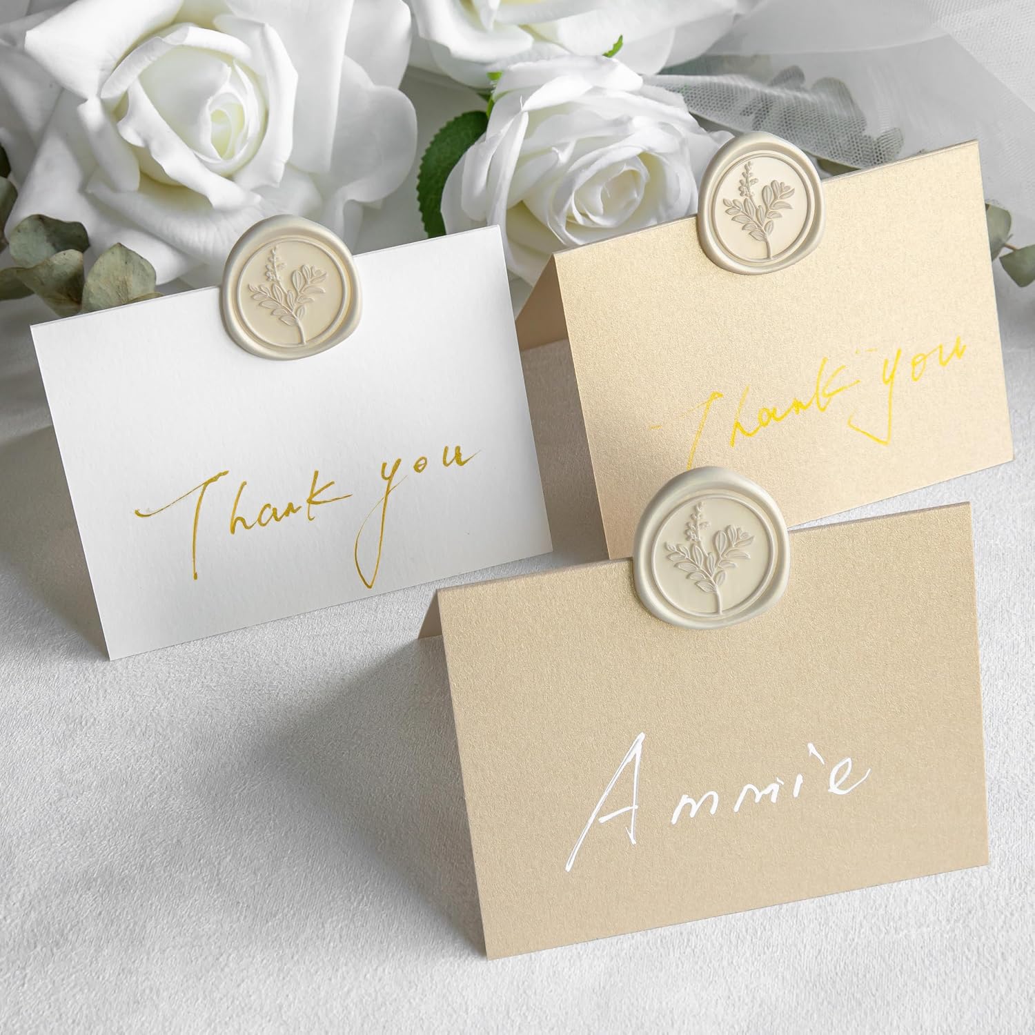 60 Pcs Champagne Wax Seal Stickers, Wedding Invitation Accessories Envelope Stickers - Peferct for Wedding Accessories, Gift Box Craft Wrapping, Christmas Cards Envelope Seals