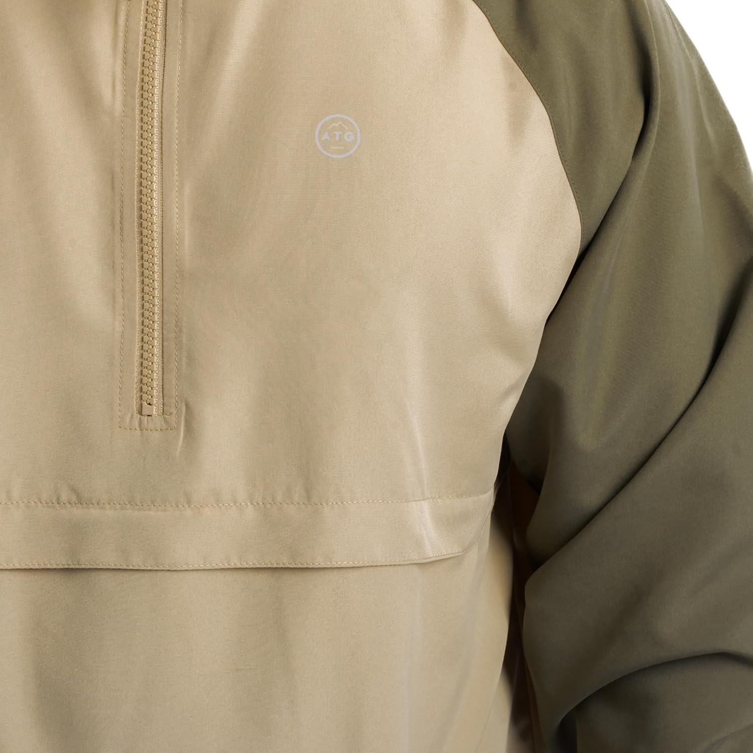 ATG mens Water Repellent Colorblock Raglan Half Zip Packable Windbreaker Jacket - Image 4
