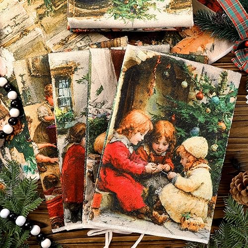 Miniatura 7 de 8 paños de cocina de Navidad, paños de cocina de Navidad, paños de té retro, decoración de baño para fiesta de Navidad, decoración del hogar, baño,