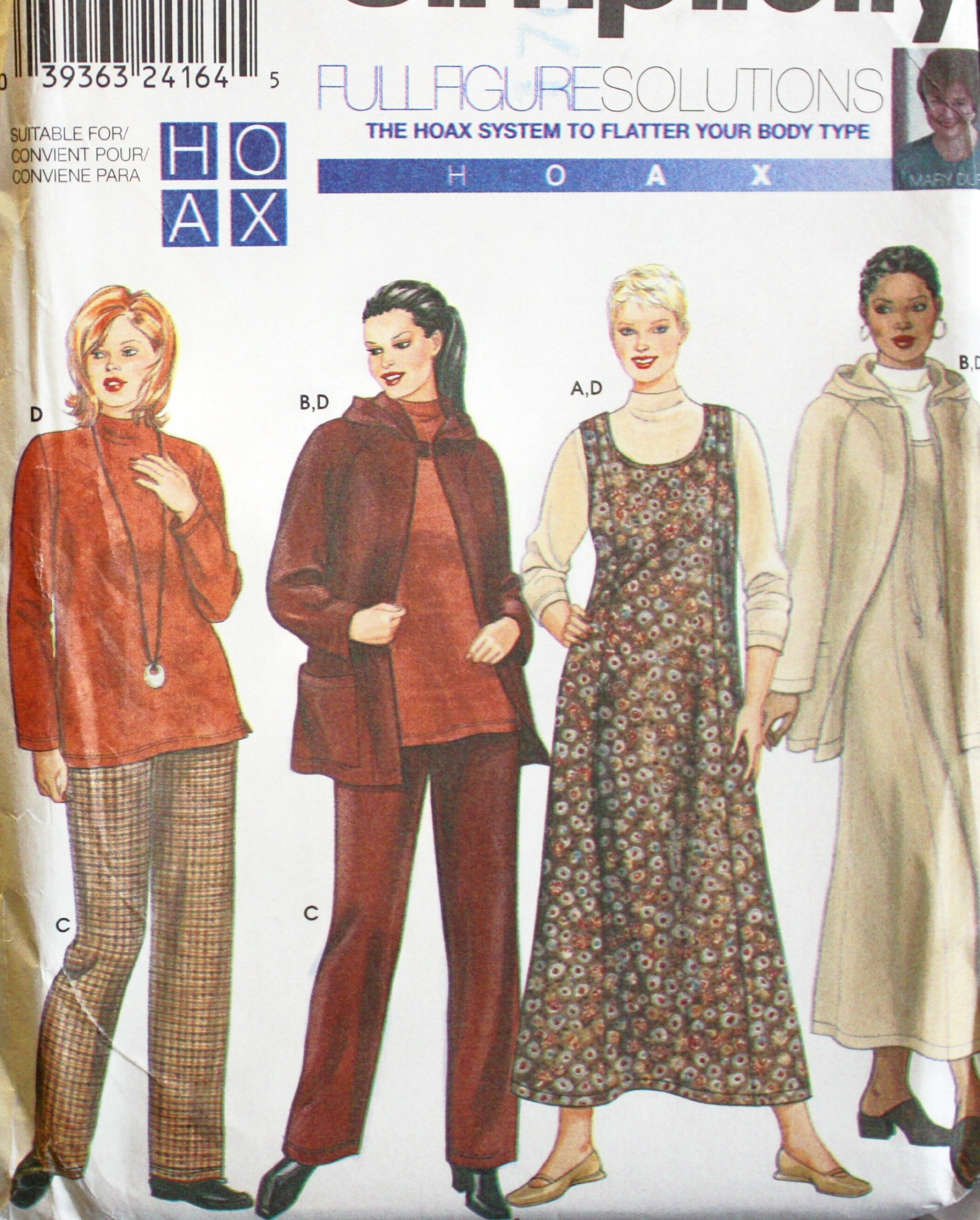 Patron Pantalon Droit Simplicity 9320 Ensemble Casual 4 en 1 Grande Taille