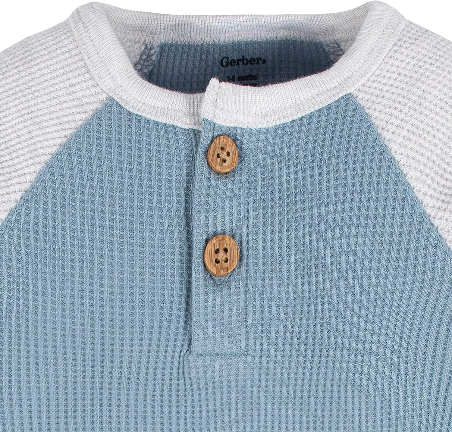 Gerber Baby Boys' Long Sleeve Henley Onesies (2 Pack) - Image 4