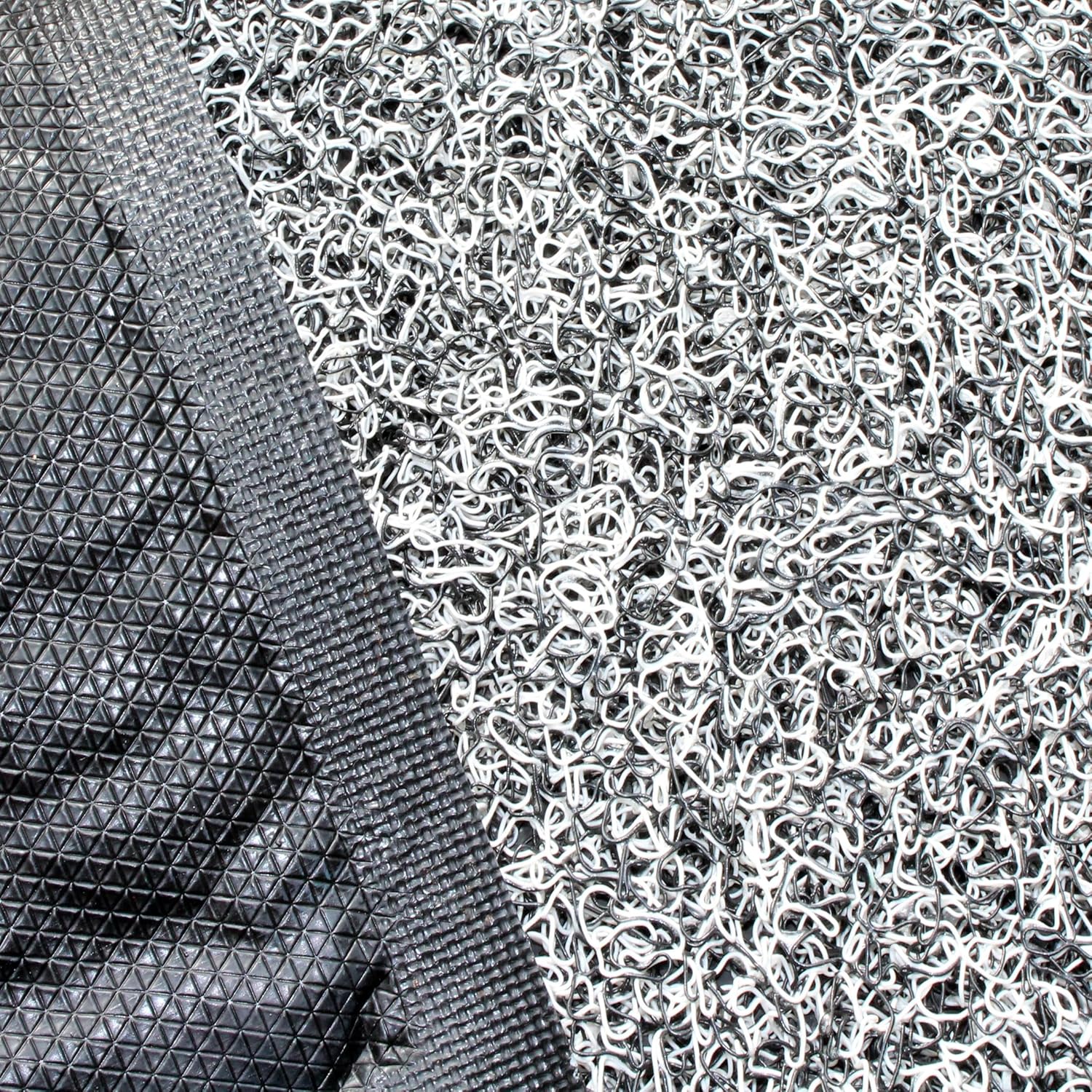 ULTRALUX Heavy Duty Dirt Trapper Door Mat, Non-Slip Waterproof Entrance Mats 32” x 20” Durable Vinyl Coil Mud & Dust Barrier Mat, Absorbent Indoor Outdoor Scraper Doormat, Black & White Entry Rug