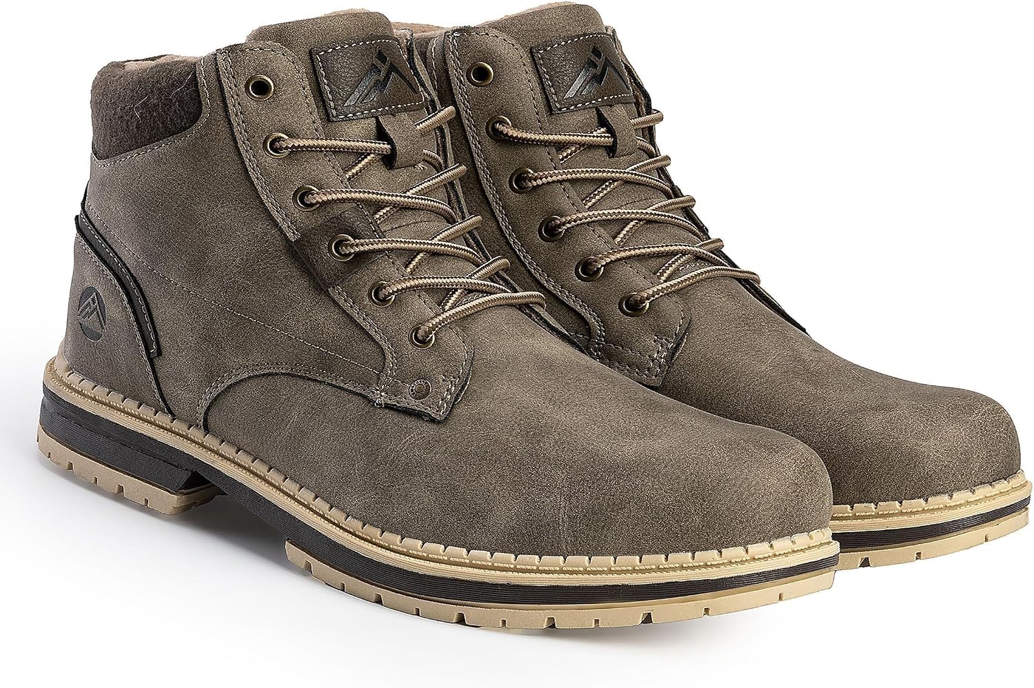 CC-Los Men's Waterproof Chukka Boots - Slip Resistant Hiking Ankle Boots with Memory Foam Insole for Outdoor Walking