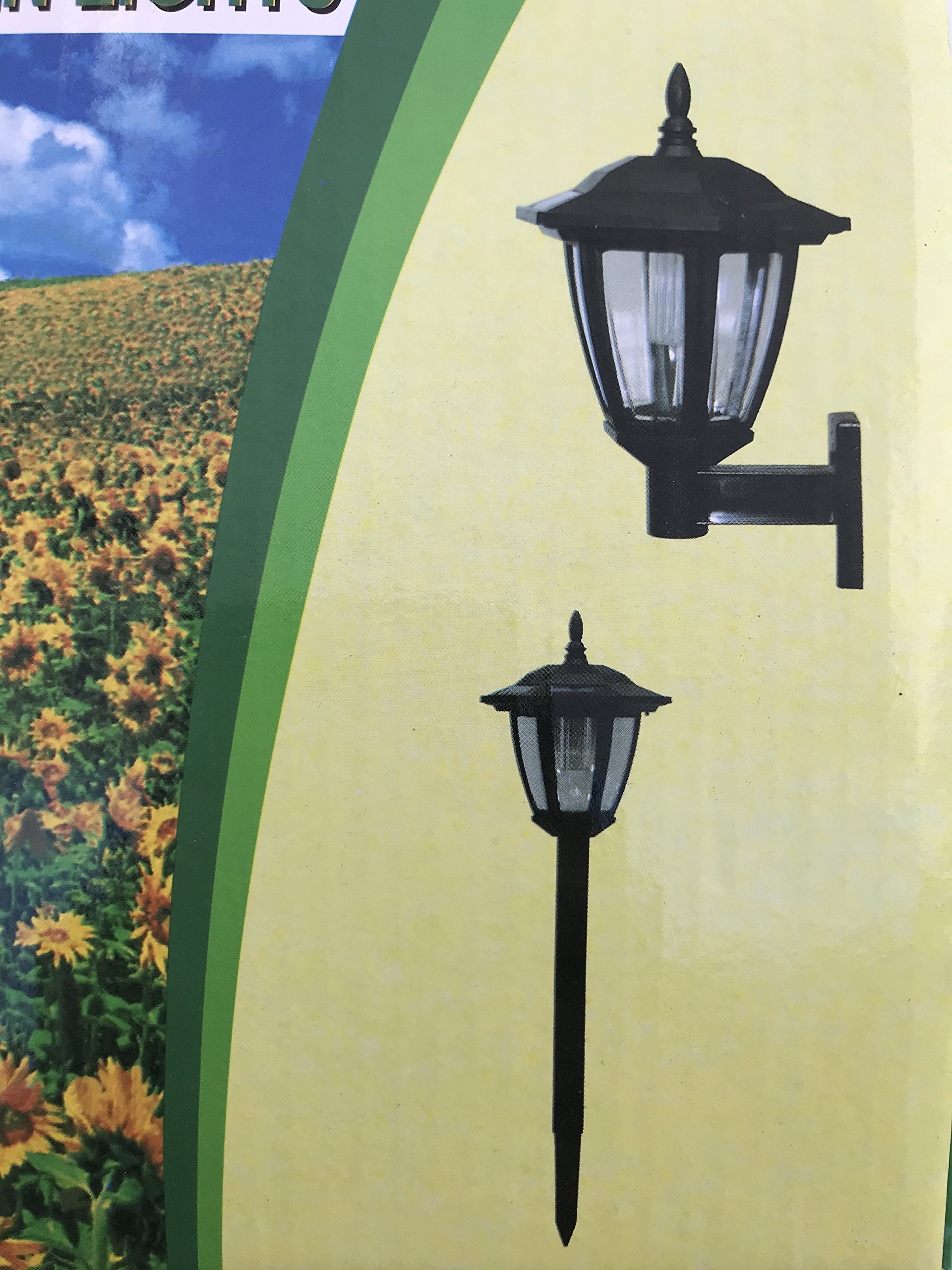 Solar Hexagon Wall Mount and Stakes Landscape Light with 6 Bright