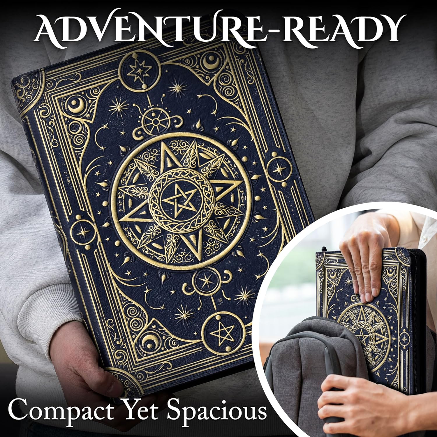 Star Mage Trading Card Binder - 9 Pocket Ringless TCG Binder - Premium 3D PU-Leather - 432 Side-Loading Pockets - Perfect Storage Holder for MTG, and Many TCG & Trading Card Collections (No Jewel)