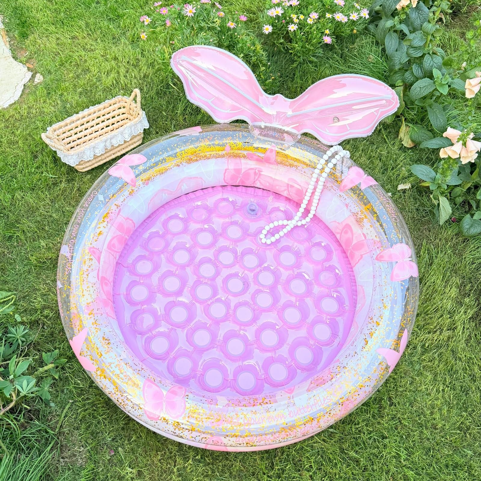 Radeau de piscine, chaise flottante gonflable, design circulaire, belle apparence, pour fête de piscine