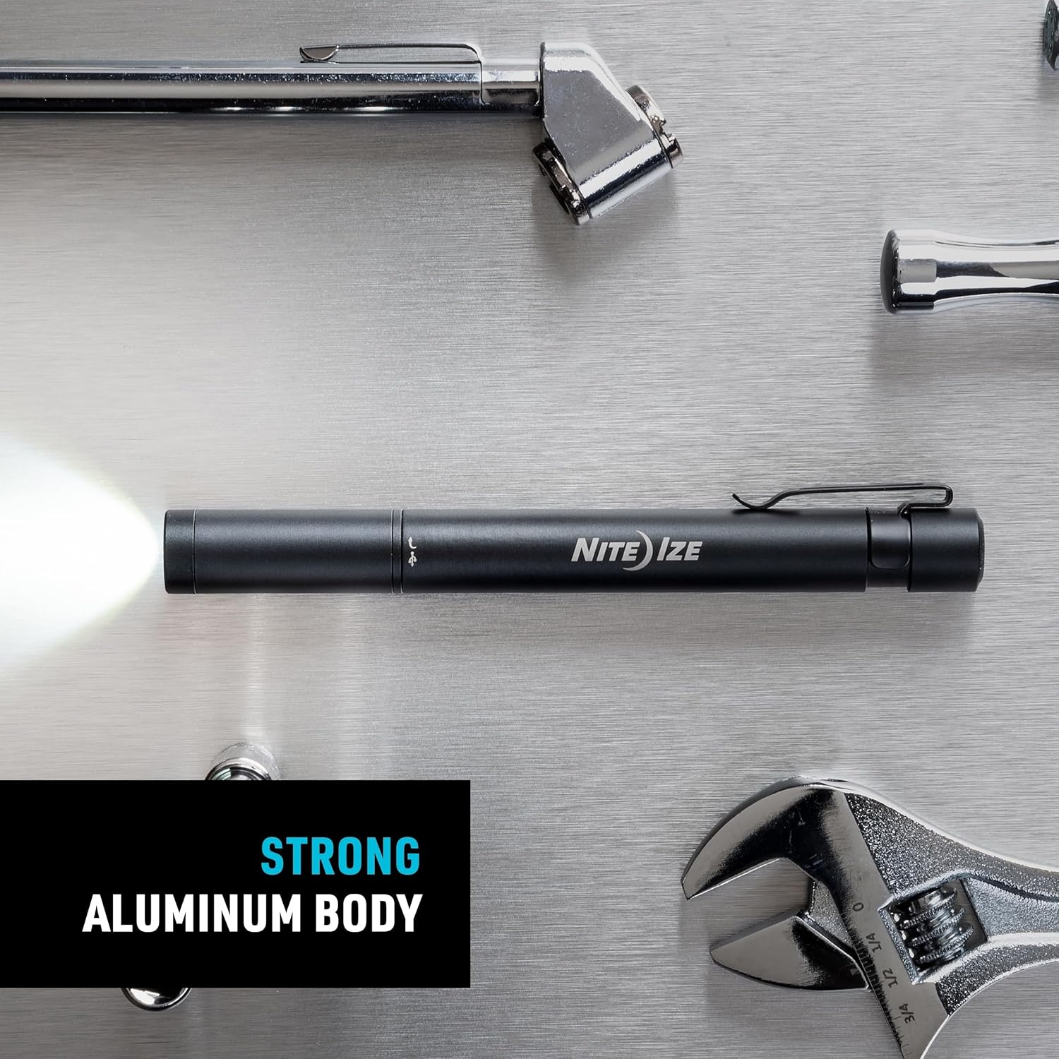 Nite IZE Radiant Rechargeable Pen Light - Rechargeable Pen Flashlight - Mini Flashlight for Job Sites or Emergency Kits - Small Pen Flashlight - Waterproof and Impact-Tested - USB Rechargeable