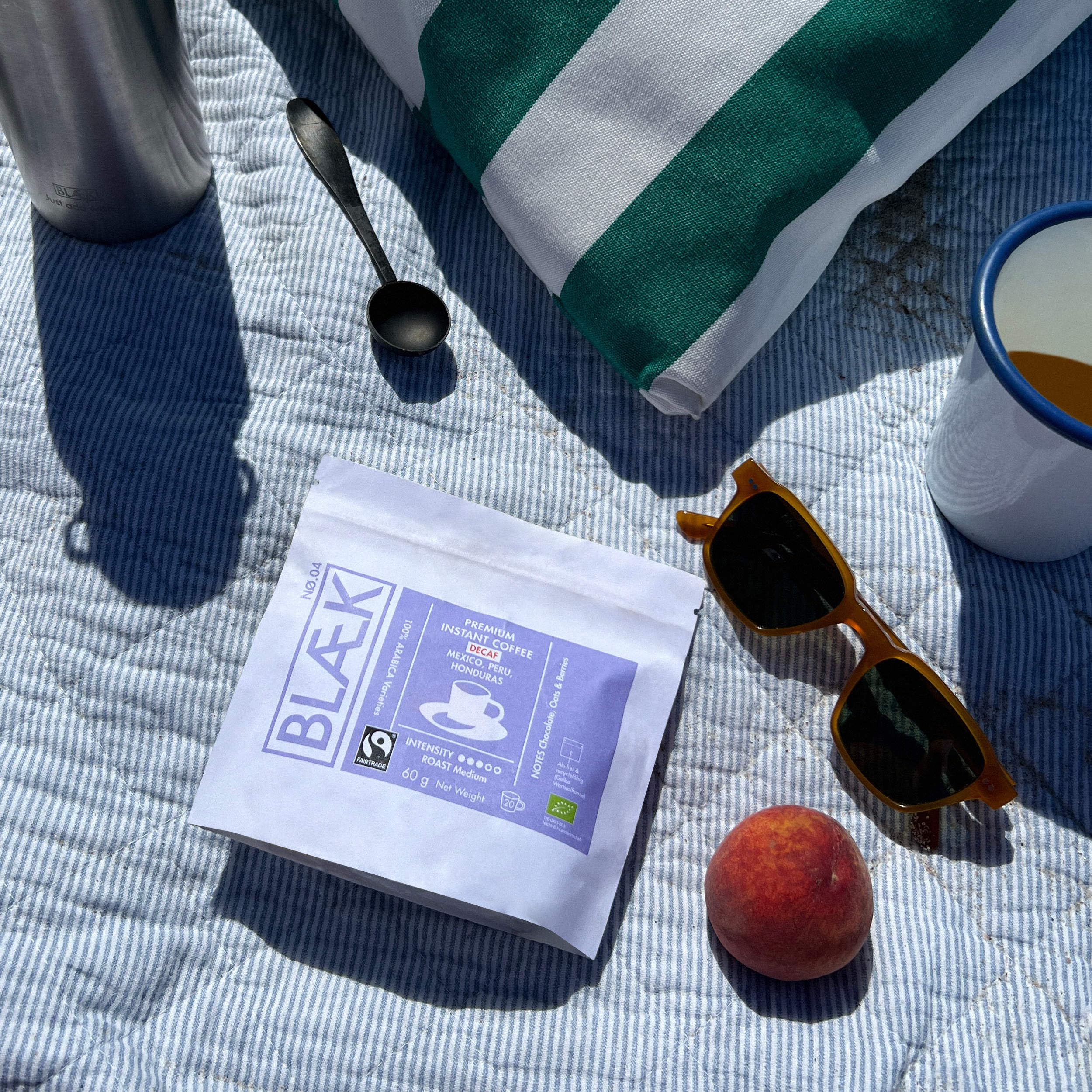 BLÆK Specialty Bio Instant Kaffee Decaf: Blaek Nø.4 entkoffeiniert | löslicher Premium Coffee To Go 6er Set 60g Bag koffeinfrei säurearm & mild | Arabica Hochland Kaffeebohne Medium Roast