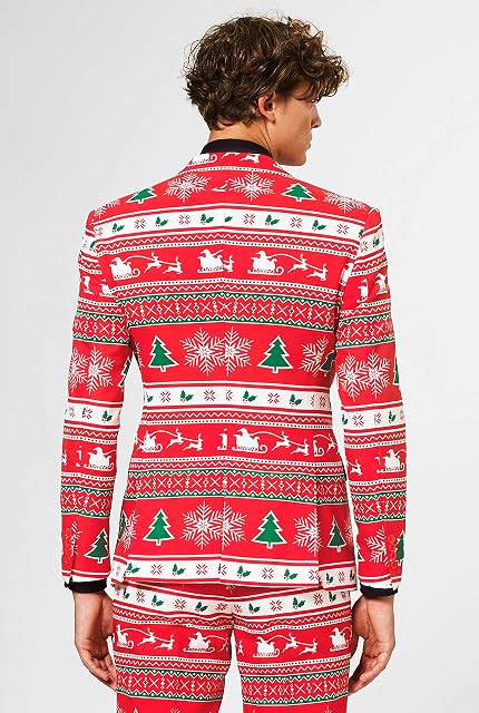 Foto 2 de 8 de OppoSuits Traje Completo para Hombre, Chaqueta, Pantalones y Corbata, 48, Winter Wonderland, 60