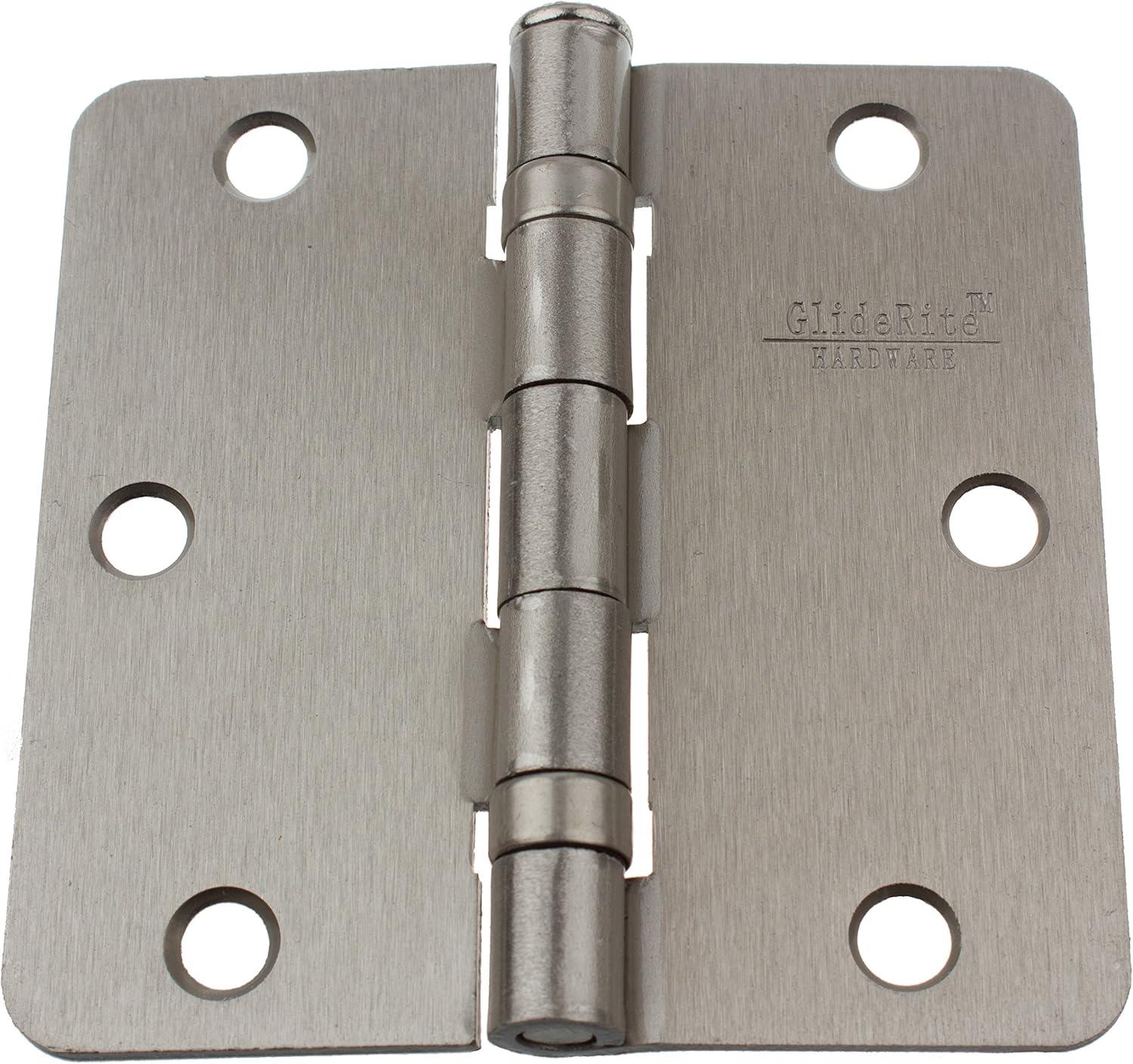 GlideRite Hardware 3514-2BB-SN-21 Satin Nickel Finish Ball Bearing 3.5 inch Steel Door Hinges 0.25 inch Radius Corners 21 Pack, 3.5"