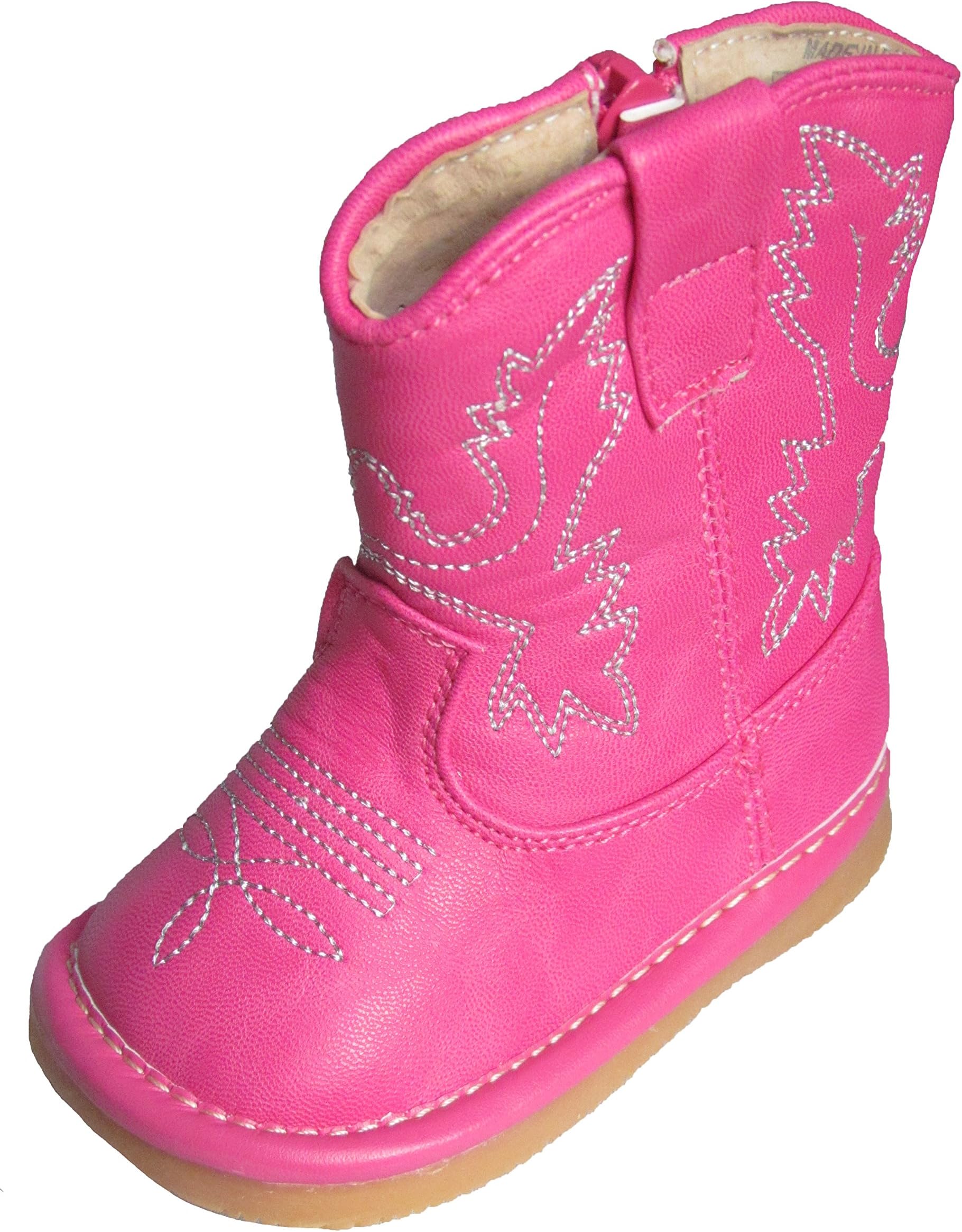 Toddler Hot Pink Leather Cowgirl Boots
