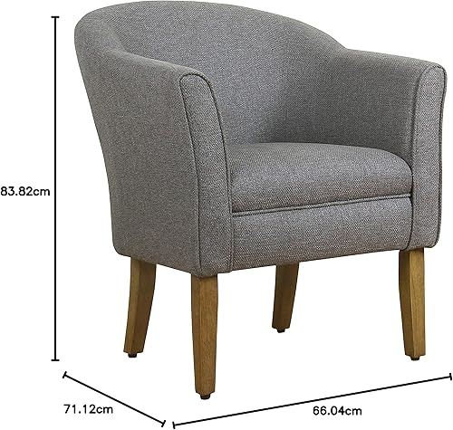Miniatura 39 de HomePop Silla decorativa en forma de barril, reposabrazos, tela sólida y madera, verde azulado mediano verde azulado,Agua,Marrón,Gris y