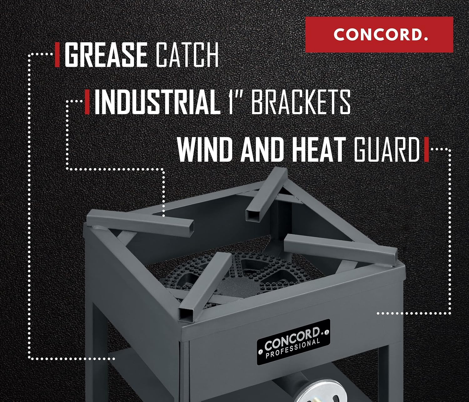 Concord Professional Single Banjo Wok Burner with Stand. Up to 270,000 BTU. Great for Home Brewing, Wok Stir Fry, Turkey, Etc. (16")
