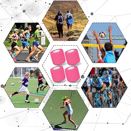 Vista 61 de Paquete de 8 vendajes autoadhesivos de 2 pulgadas x 5 yardas, vendaje elástico cohesivo autoadherente para atletismo, muñeca, tobillo, rodillas