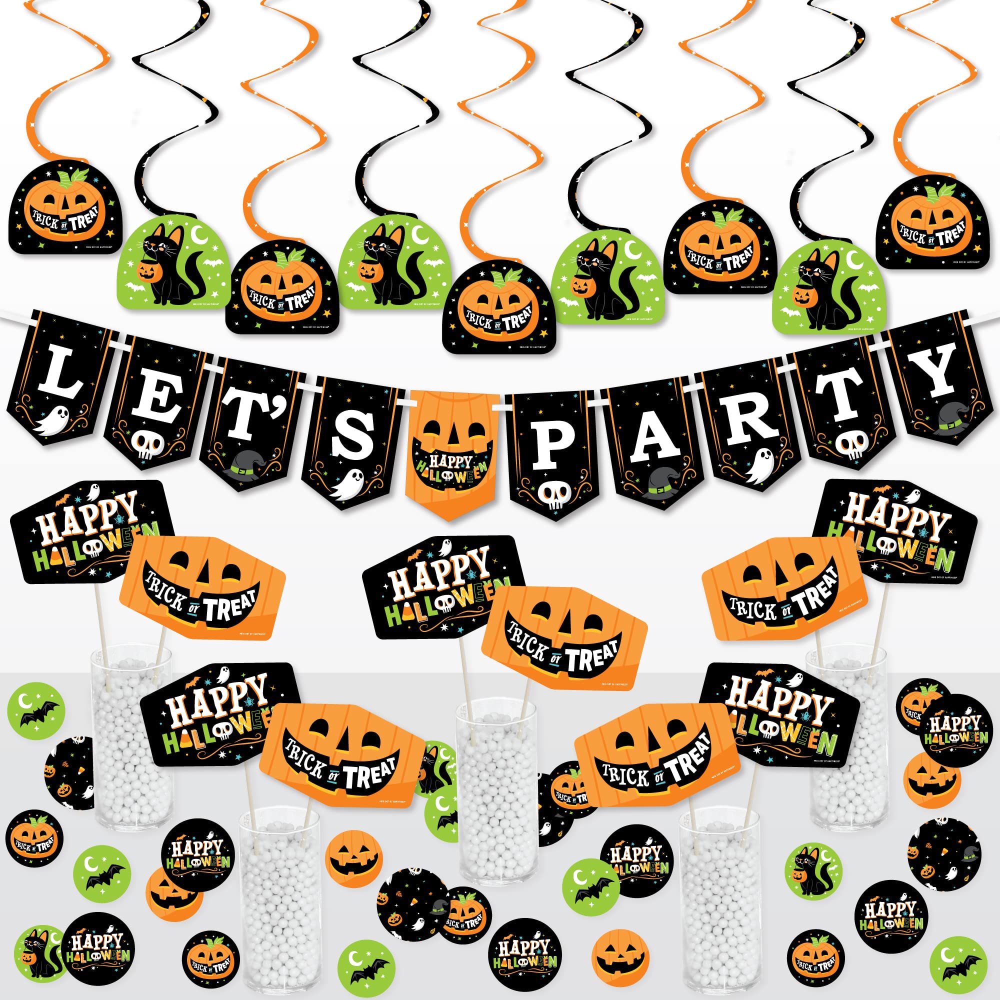 Big Dot of Happiness Jack-O'-Lantern Halloween - Kids Halloween Party Supplies Decoration Kit - Decor Galore Party Pack - 51 Pieces