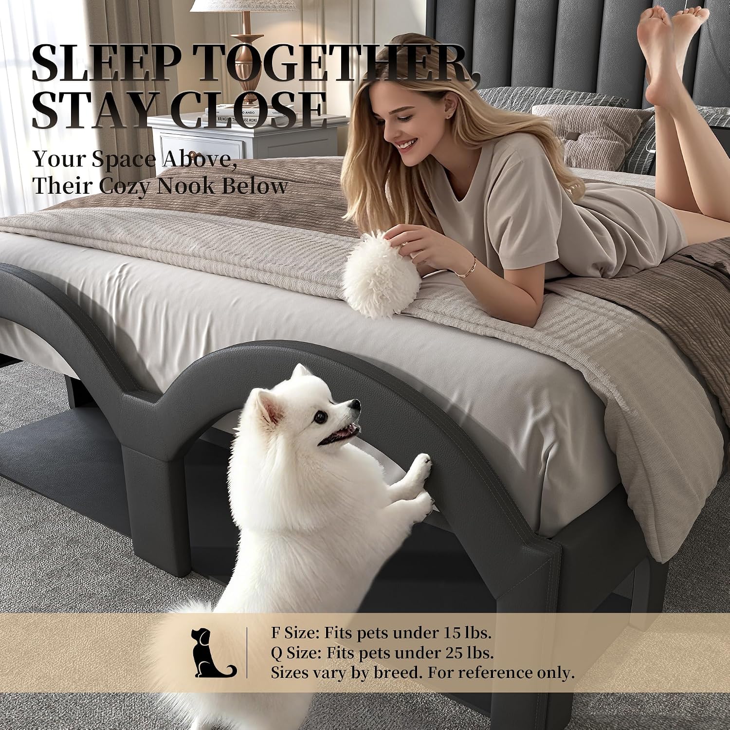 SIBEDS Queen Bed Frame with 2-Tier Storage Headboard, Faux Leather Aurora Platform Beds with Galaxy Star Projector, Scratch-Resistant Upholstered Bedframe with Open Footboard Storage, Black