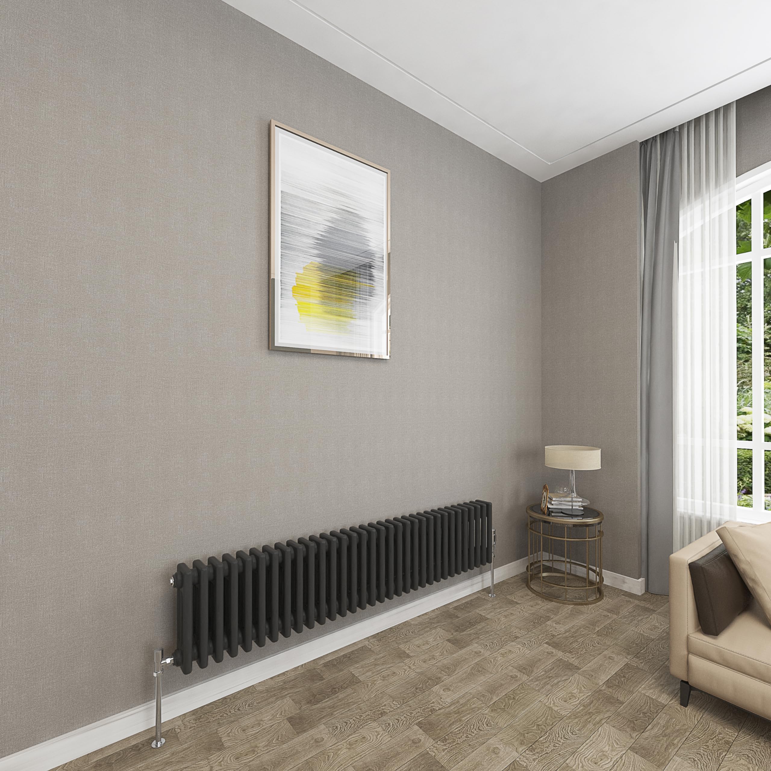 Sky bathroom 300x1460mm 3 Column Radiator Horizontal Black Cast Iron radiato Traditional Central Heating Radiator