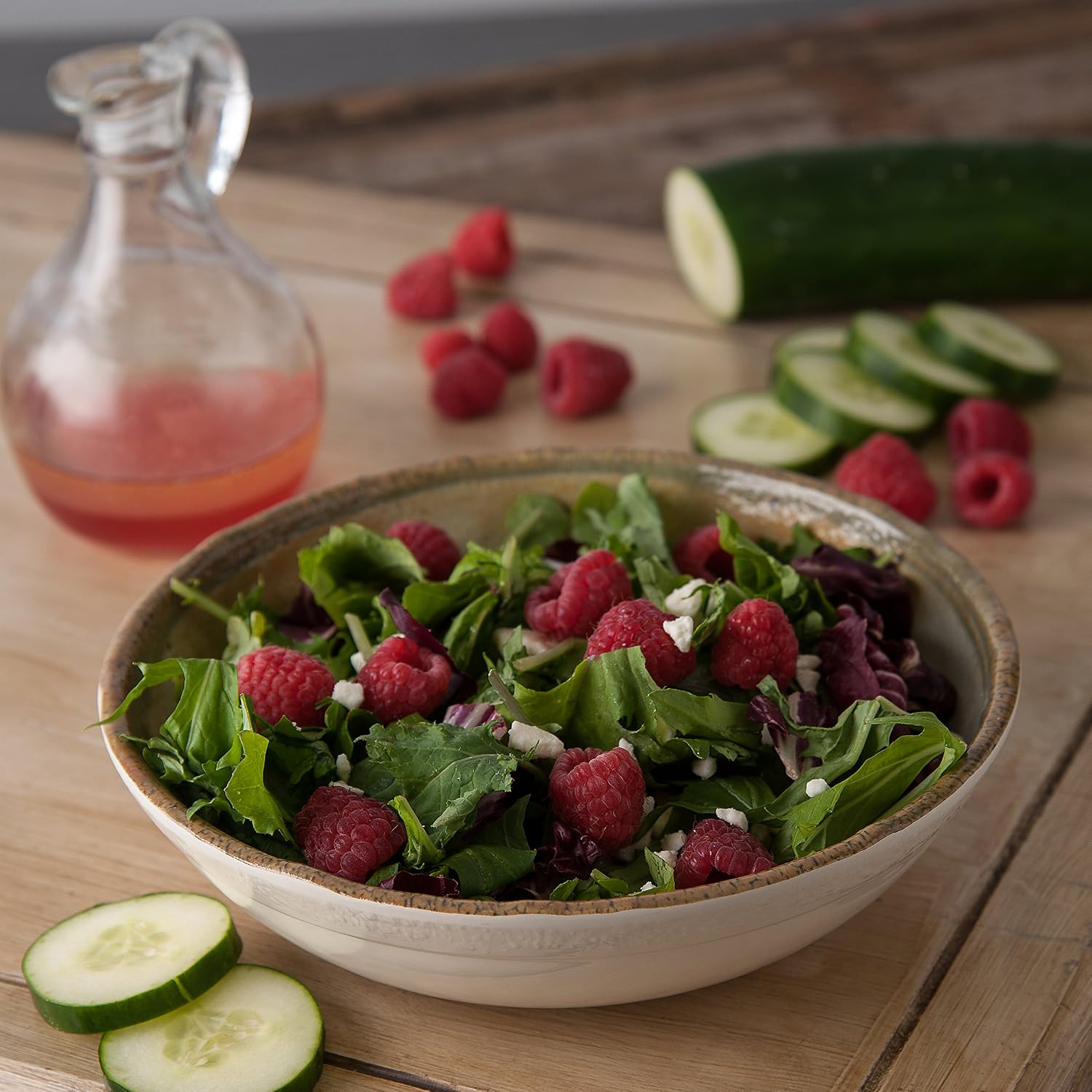 Carlisle FoodService Products Gathering Reusable Plastic Bowl Salad Bowl for Home and Restaurant, Melamine, 35.5 Ounces, Adobe