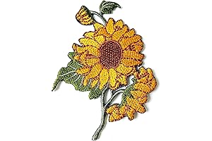 Granny Chic Sunflower Patch: Embroidered Adornment for Your Garden Patch