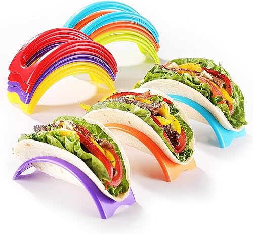 MONGSEW - Juego de 18 soportes individuales para tacos, 18 soportes de tacos para servir individualmente, materiales de polipropileno suave o duro,