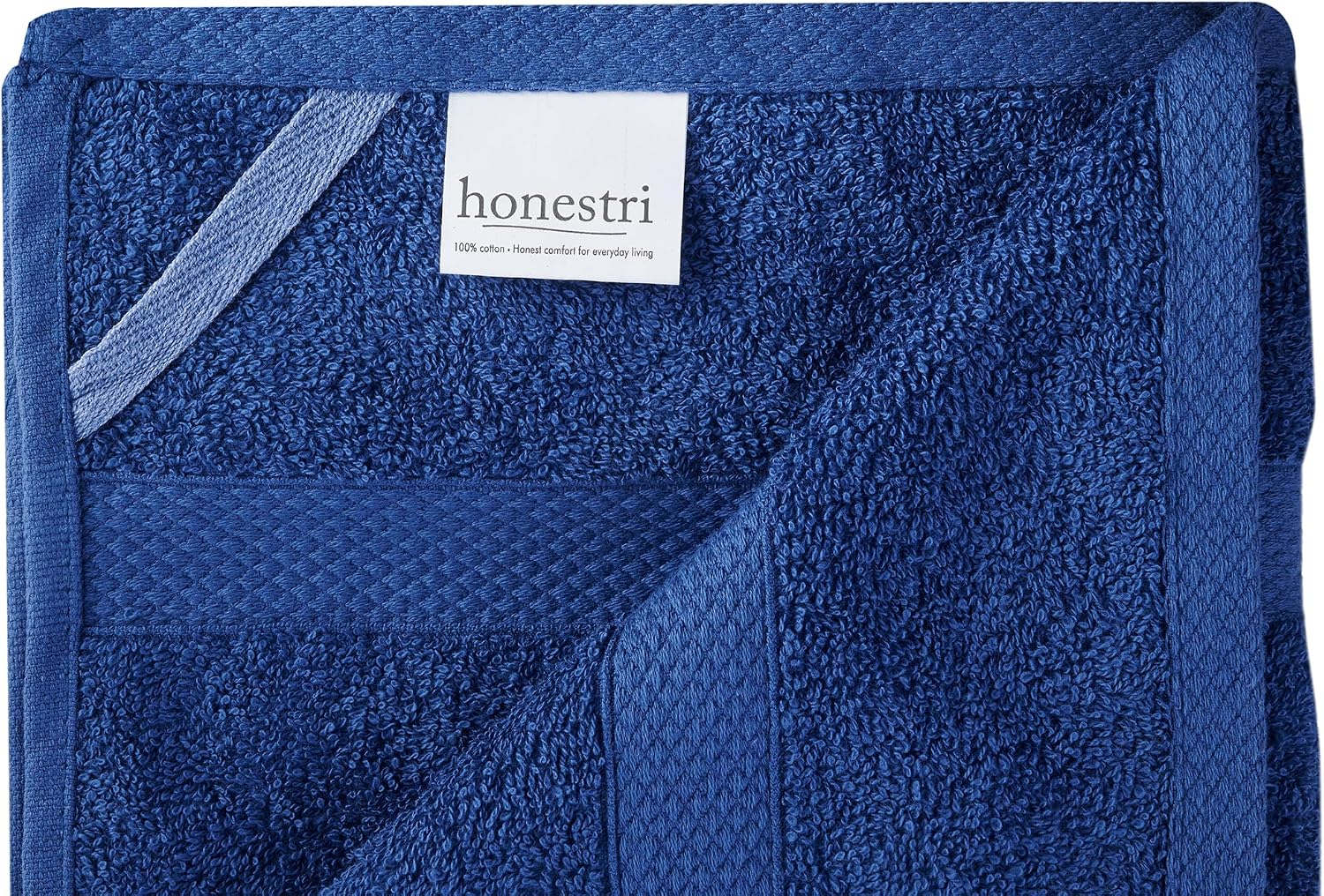 Premium Hand Towels Set of 2 for Bathroom 100% Ring Spun Cotton, 16 x 28 inches Ultra Soft 550GSM Sustainable, Highly Absorbent, Quick Drying, Towelss Ideal for Bathroom, Hotels, Spa, Dorm (Navy Blue)