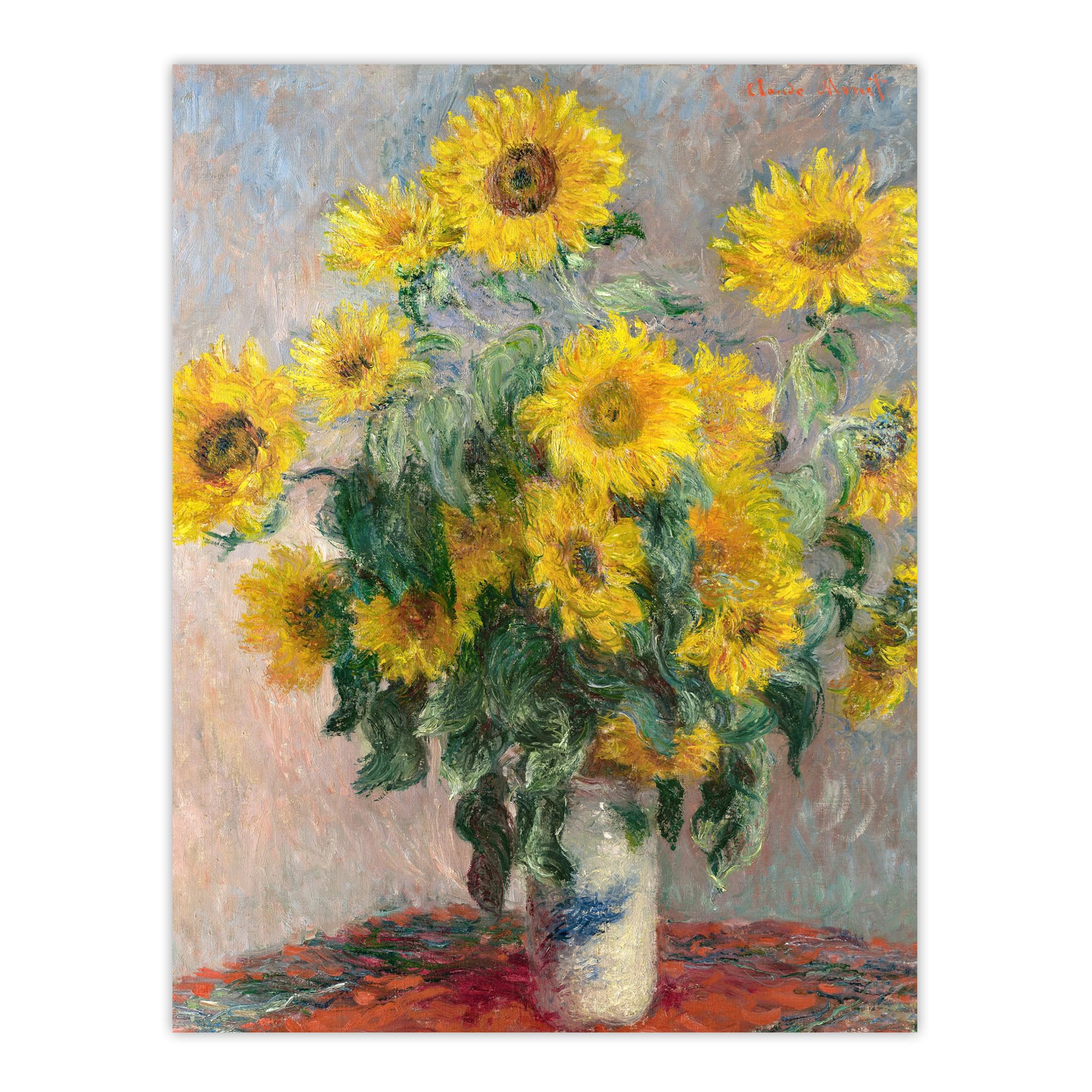 Artery8 Bouquet of Sunflowers Large Wall Art Poster Print 18X24 Inch Artwork By Claude Monet : Colourful Floral Wall Piece Brightening Living Room Hallway Or Bedroom Artistic Décor