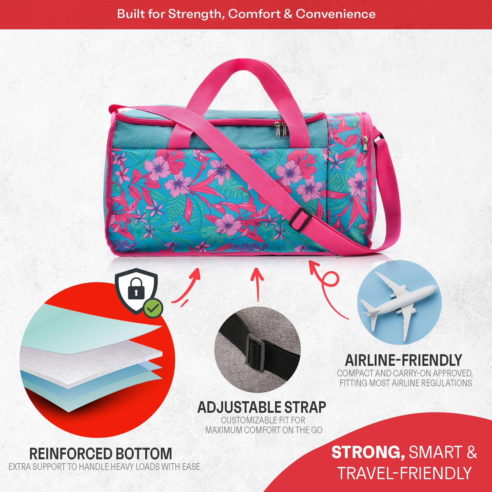 Meteor Borsa Palestra 20 L / 40 L – Borsone Sportivo Uomo Donna, Leggera e Resistente, con Tasca Laterale per Accessori, Ideale per Viaggi e Allenamento