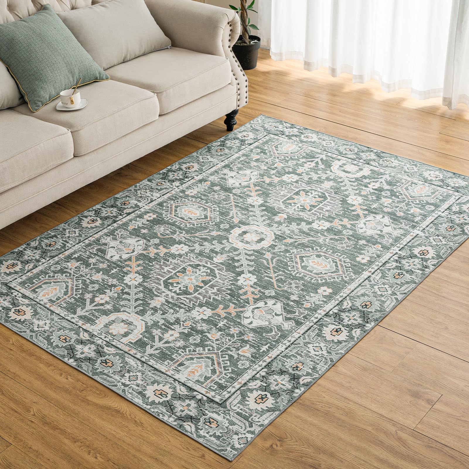 OMERAI Washable Rugs 5x7ï¼ŒMachine Washable Area Rugs in Vintage