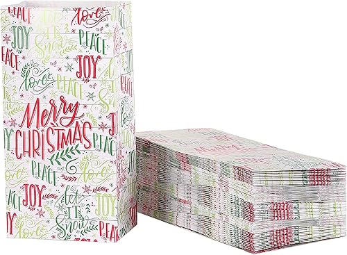 Sattiyrch Bolsas de regalo de Navidad, 28 unidades, bolsas de regalo de papel kraft de tamaño mediano con asas, bolsas de compras marrones, bolsas