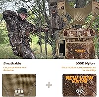 Vista 2 de NEW VIEW CamoRanger Arnés de Bino para Pecho, Arnés de Bino Ripstop con Estuche de Telémetro y Cubierta para Lluvia para Caza