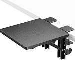 Ergonomics Desk Extender Tray, 25.6"x11.4" Large Size Foldable Keyboard Tray Platform Clamp On, Armrest Support for Home and Office, Black
