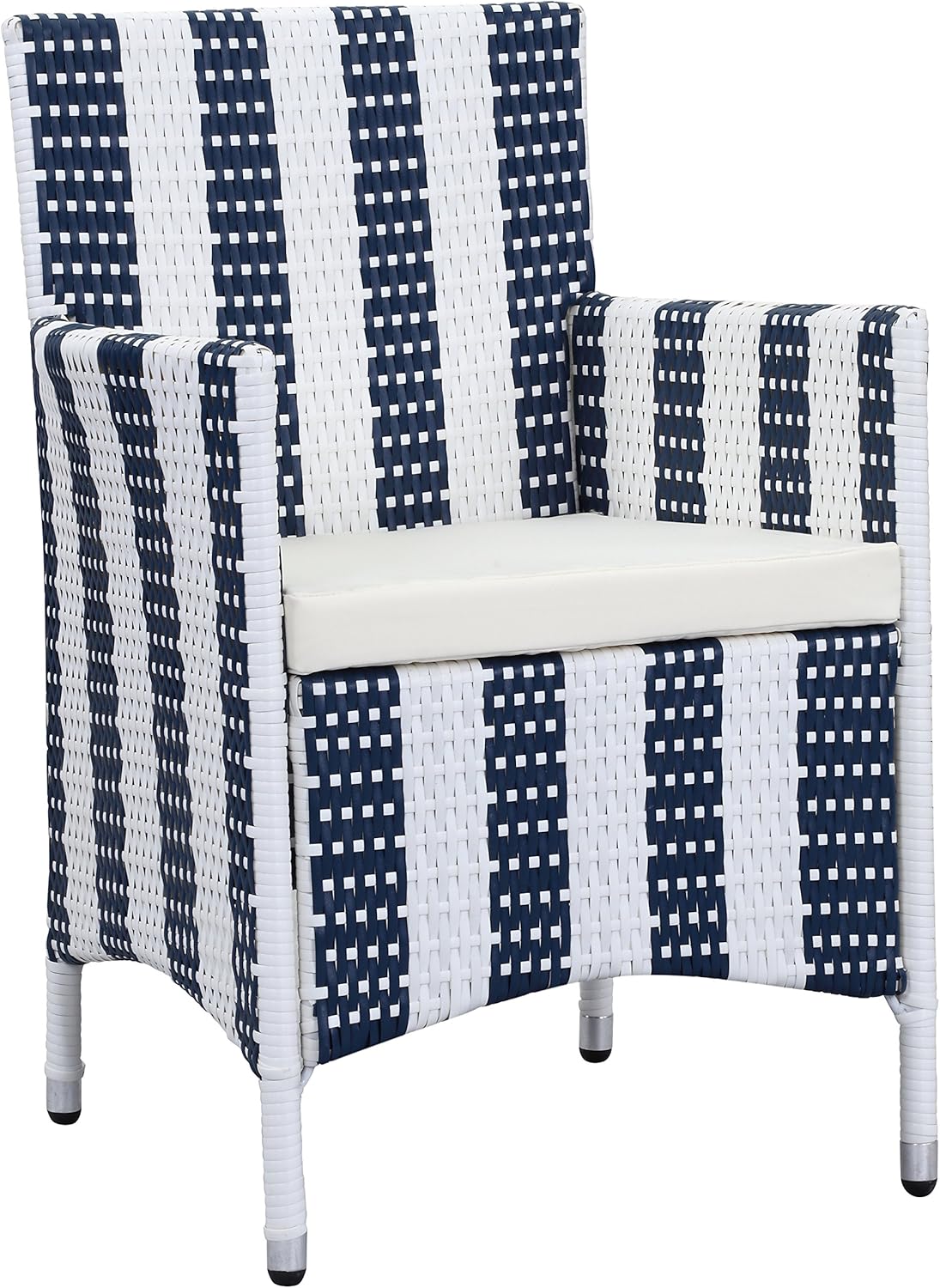 Safavieh Outdoor Collection Figueroa Navy and White 4 Piece Patio Set