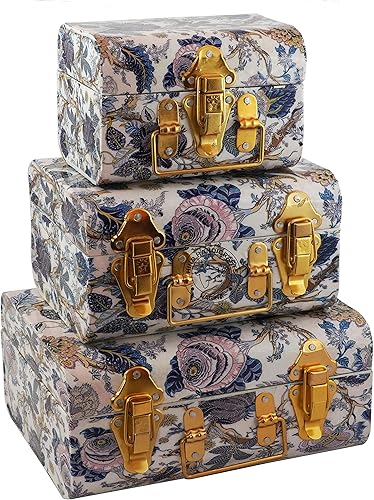 Hind Handicrafts Caja de almacenamiento de joyas y baratijas de metal de estilo vintage, organizador multiusos que ahorra espacio, para uso en el