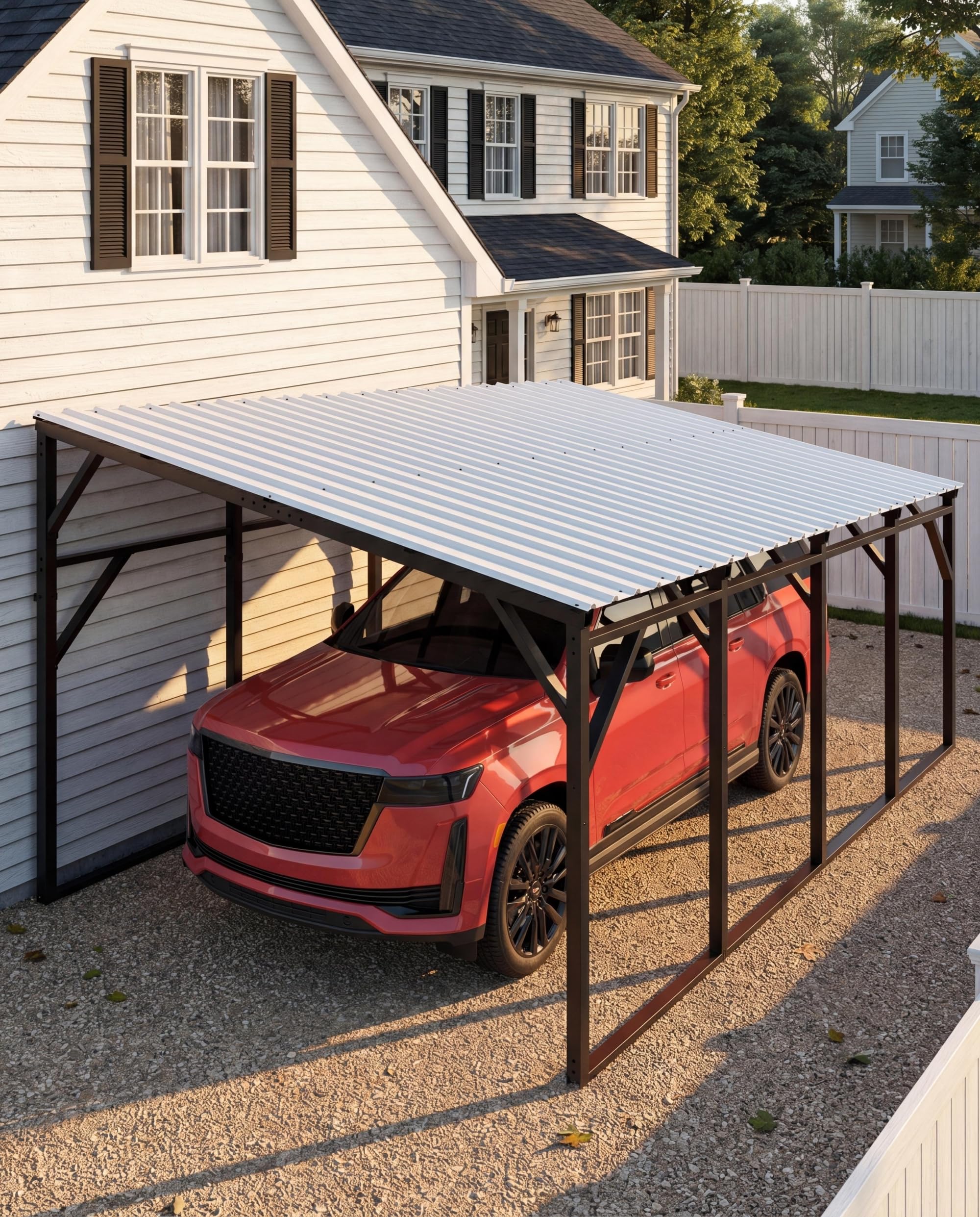 Amazon.com: Garvee 12x20x9 ft Lean-to Metal Carport, Wall-Mounted