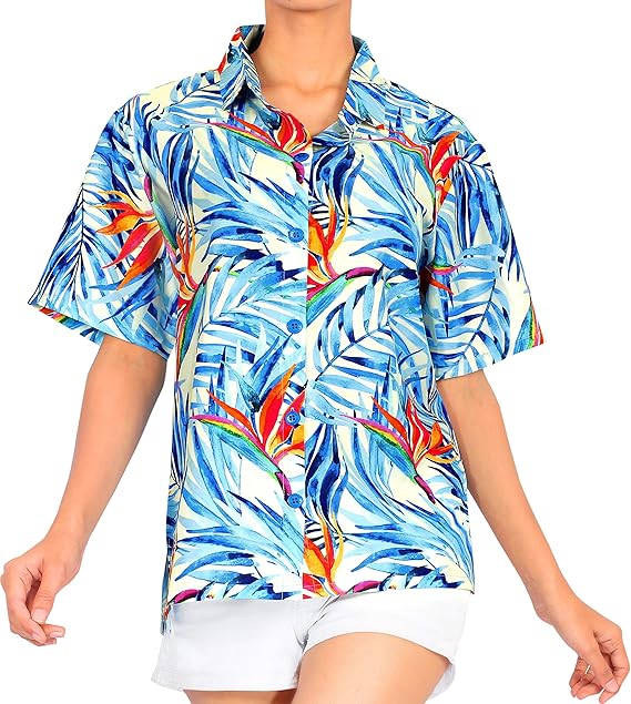 HAPPY BAY Women's Casual Hawaiian Beach Shirts VNeck Top HL *LA