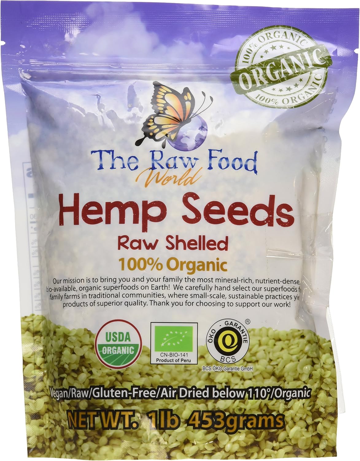 Only1MILLION RFZA Organic Raw Hemp Seeds, 16oz