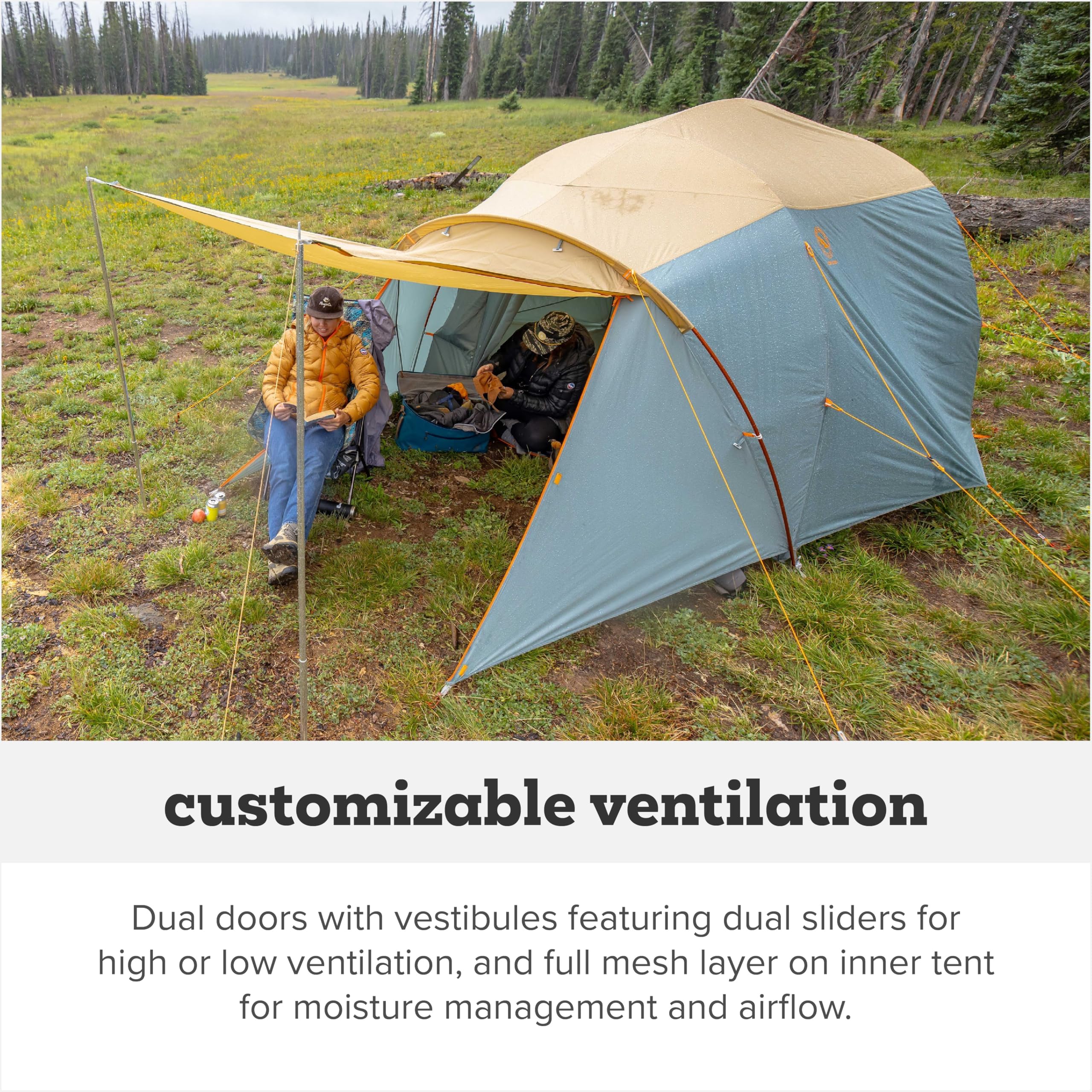 Big Agnes Bunk House - Large 3-Season Family Tent | Spacious 3-season tent with waterproof protection, quick setup, mesh ceiling and oversized vestibule