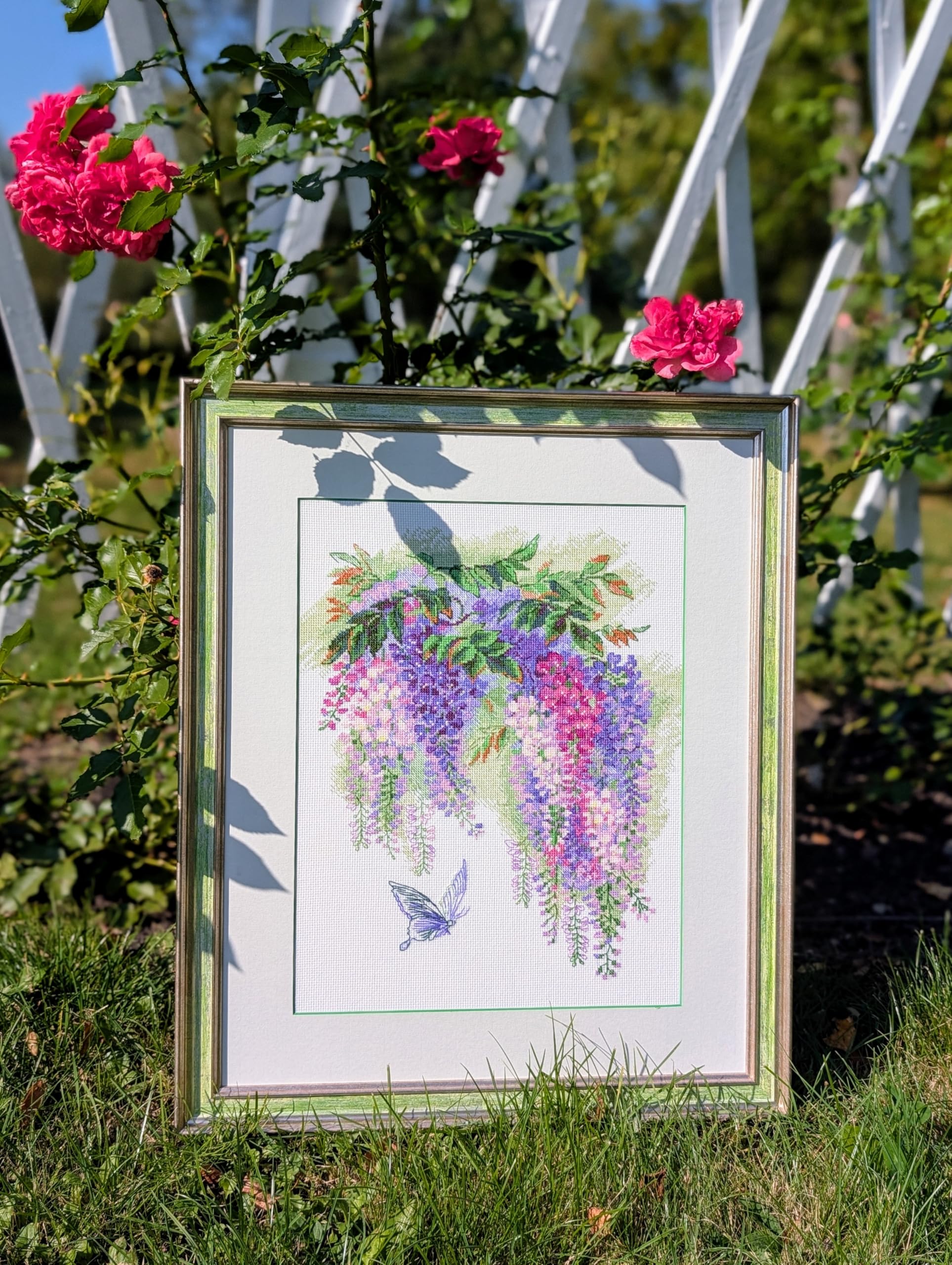 RIOLIS - Glicine 1672, Punto croce 30x40cm, Punto croce kit da ricamare, Disegni da ricamare, Embroidery kit, Set punto croce, Kit ricamo punto croce