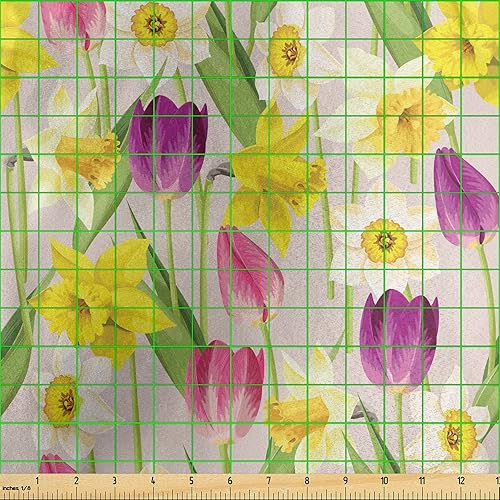 Vista 122 de Lunarable The Yard, tela azul real de The Yard, patrón de cerámica inspirado en el Medio Oriente estilo marroquí, estampado oriental, tela de satén